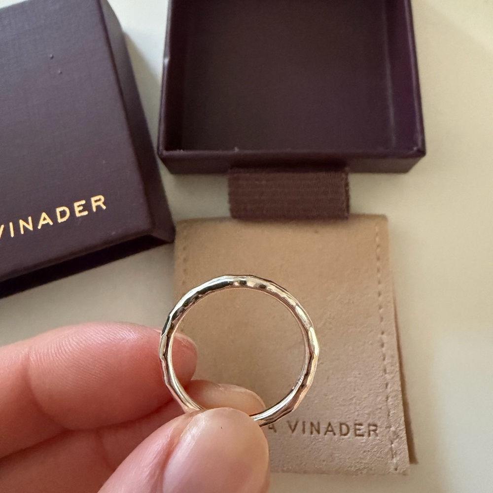 Monica Vinader sterling silver Siren Hammered Ring Size 8 (Q) NWT - Picture 5 of 5